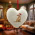 Labrador Fox Red in Santa Hat Christmas Heart Bauble